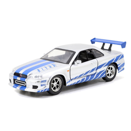JADA TOYS Fast & Furious - Brian's Nissan Skyline GT-R R34 Silver & Blue 2-Pack