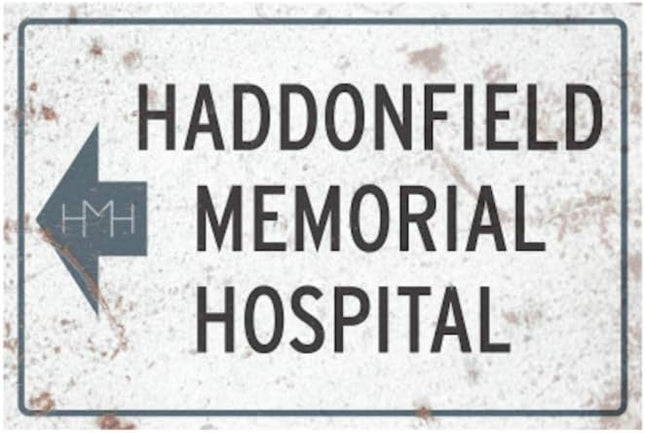 Halloween II Haddonfield Memorial Hospital Metal Sign