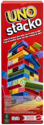 Mattel Games UNO Stacko with 45 Colored Stacking Blocks & Loading Tray