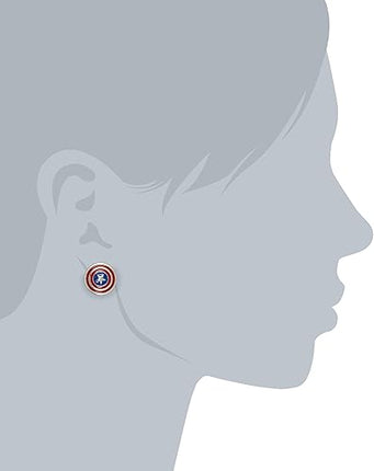 JEWELM LLC Marvel Earrings - Captain America Shield Stud Earrings