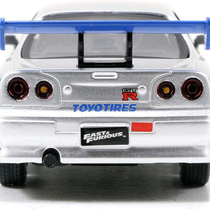JADA TOYS Fast & Furious - Brian's Nissan Skyline GT-R R34 Silver & Blue 2-Pack