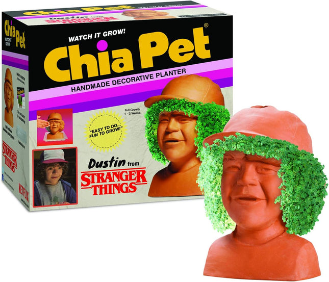 Chia Pet Stranger Things - Dustin with Seed Pack, Decorative Pottery Planter