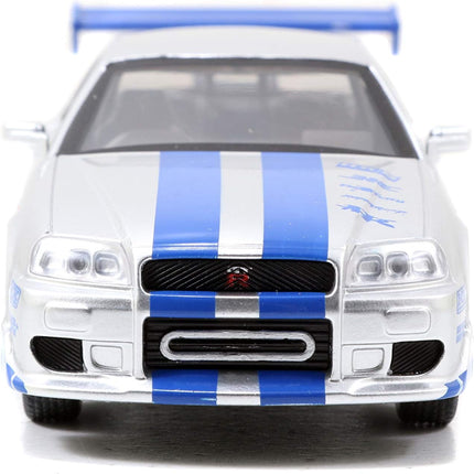 JADA TOYS Fast & Furious - Brian's Nissan Skyline GT-R R34 Silver & Blue 2-Pack