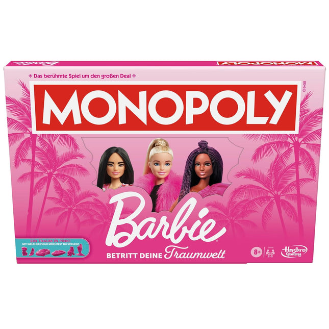 Monopoly Barbie Edition Board Game Family Games for 2-6 Players Ages 8