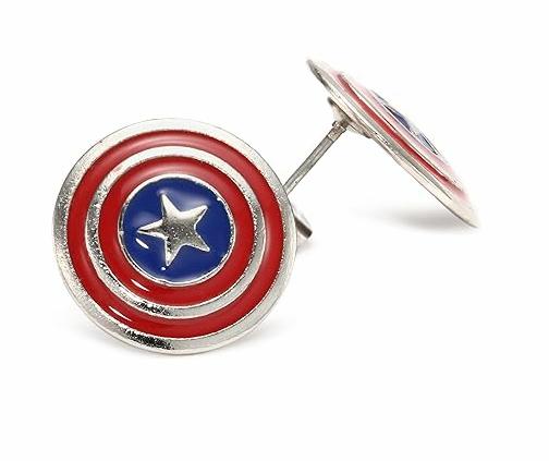 JEWELM LLC Marvel Earrings - Captain America Shield Stud Earrings