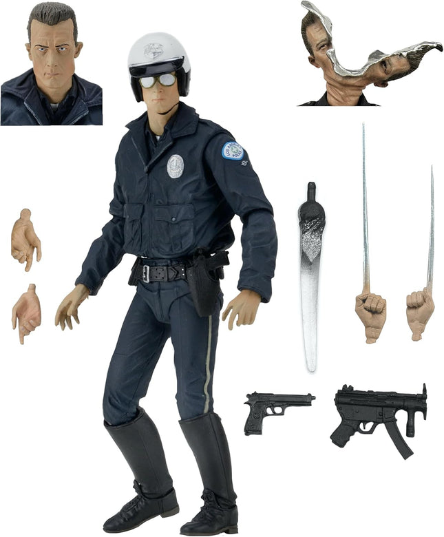 NECA Collectible Ultimate T-1000 Motorcycle Cop Terminator 7" Scale Action Figure