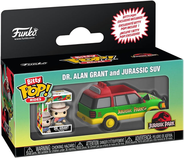 Funko Pop! Bitty Ride: Jurassic Park - Dr. Alan Grant And Jurassic SUV
