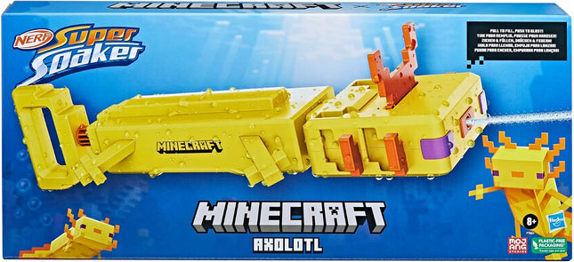 HASBRO NERF Super Soaker Minecraft Axolotl Water Blaster