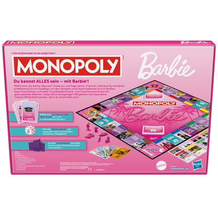Monopoly Barbie Edition Board Game Family Games for 2-6 Players Ages 8