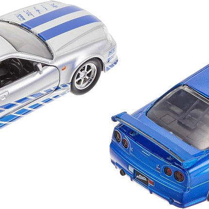 JADA TOYS Fast & Furious - Brian's Nissan Skyline GT-R R34 Silver & Blue 2-Pack