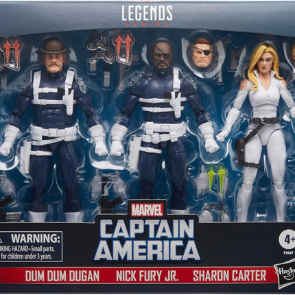 Marvel Legends Series S.H.I.E.L.D. Nick Fury, Sharon Carter, and Dum Dum Dugan