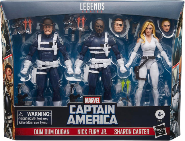 Marvel Legends Series S.H.I.E.L.D. Nick Fury, Sharon Carter, and Dum Dum Dugan