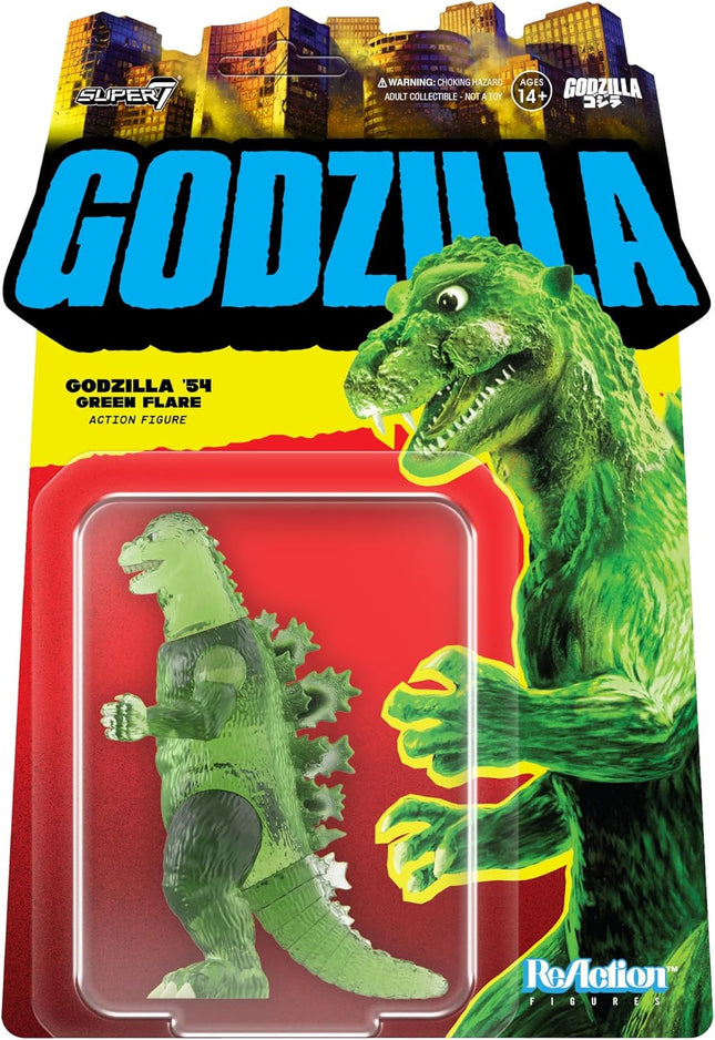 Super7 Toho Godzilla '54 (Green Flare) Reaction Figure - 3.75" Toho Godzilla Action Figure Classic Monster Movie Collectibles and Retro Toys