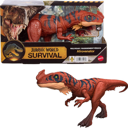 MATTEL Jurassic World Survival - Wild Roar Afrovenator - Action Figure