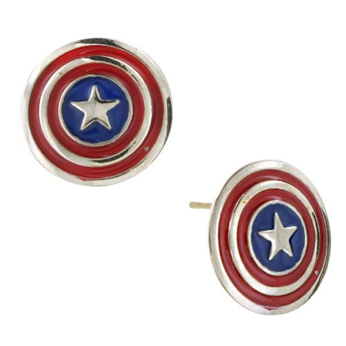 JEWELM LLC Marvel Earrings - Captain America Shield Stud Earrings