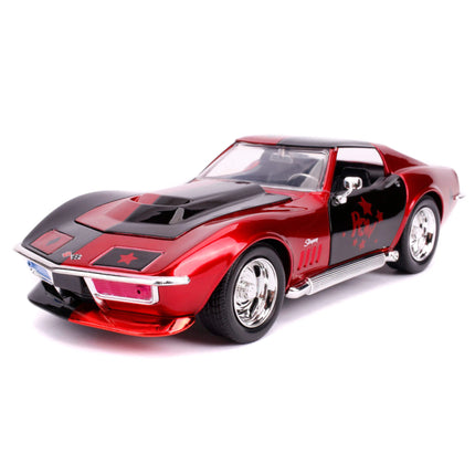 JADA TOYS DC Comics 1969 Corvette Diecast - Hollywood Rides Harley Quinn Figure