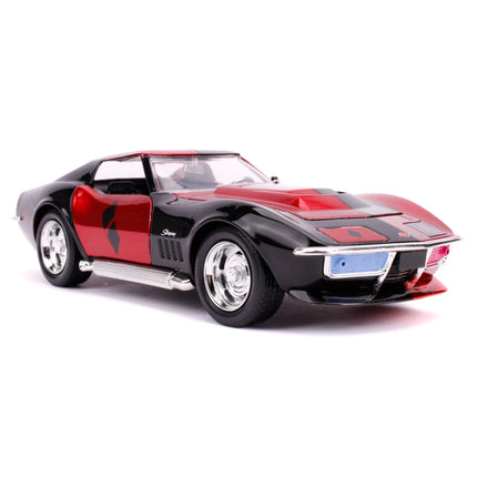 JADA TOYS DC Comics 1969 Corvette Diecast - Hollywood Rides Harley Quinn Figure