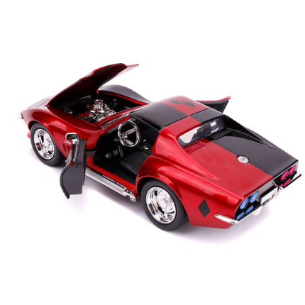 JADA TOYS DC Comics 1969 Corvette Diecast - Hollywood Rides Harley Quinn Figure