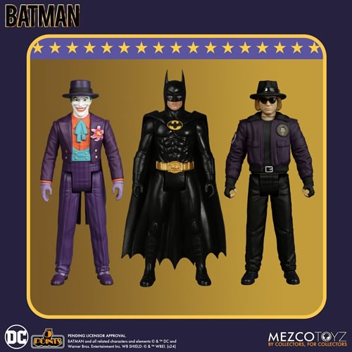Mezco Batman (1989) 5 Points Set of 3 Action Figures