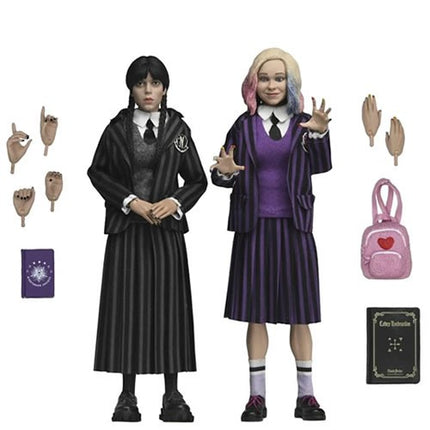 NECA Wednesday Addams and Enid (Nevermore Uniform) Action Figure 2-Pack