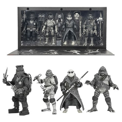 NECA Teenage Mutant Ninja Turtles - Action Figure 4 Pack Turtles Black & White