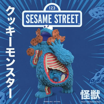 Kidrobot Sesame Street - Kaiju Anatomy Cookie Monster (Flocked) Vinyl Art Figures