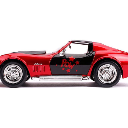JADA TOYS DC Comics 1969 Corvette Diecast - Hollywood Rides Harley Quinn Figure