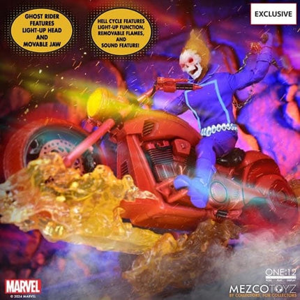 Mezco Marvel's Ghost Rider & Hell Cycle Exclusive Vengeance Edition Figure