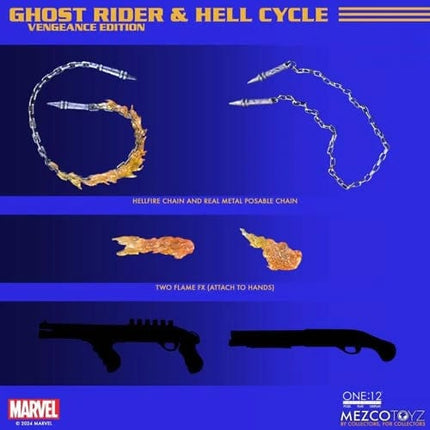 Mezco Marvel's Ghost Rider & Hell Cycle Exclusive Vengeance Edition Figure