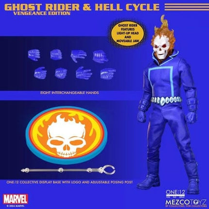 Mezco Marvel's Ghost Rider & Hell Cycle Exclusive Vengeance Edition Figure