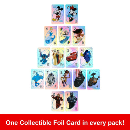 Mattel UNO DISNEY 100 Card Game with Special Mystery Foil Card Ages 7 + New
