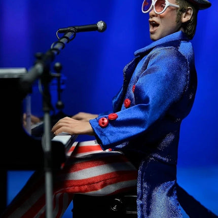 NECA - Elton John 8″ Clothed Action Figure with Piano – Live in ’76