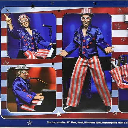 NECA - Elton John 8″ Clothed Action Figure with Piano – Live in ’76