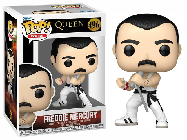 Funko Pop! Rocks: Queen - Freddie Mercury - (White Singlet) - Vinyl Figure #496